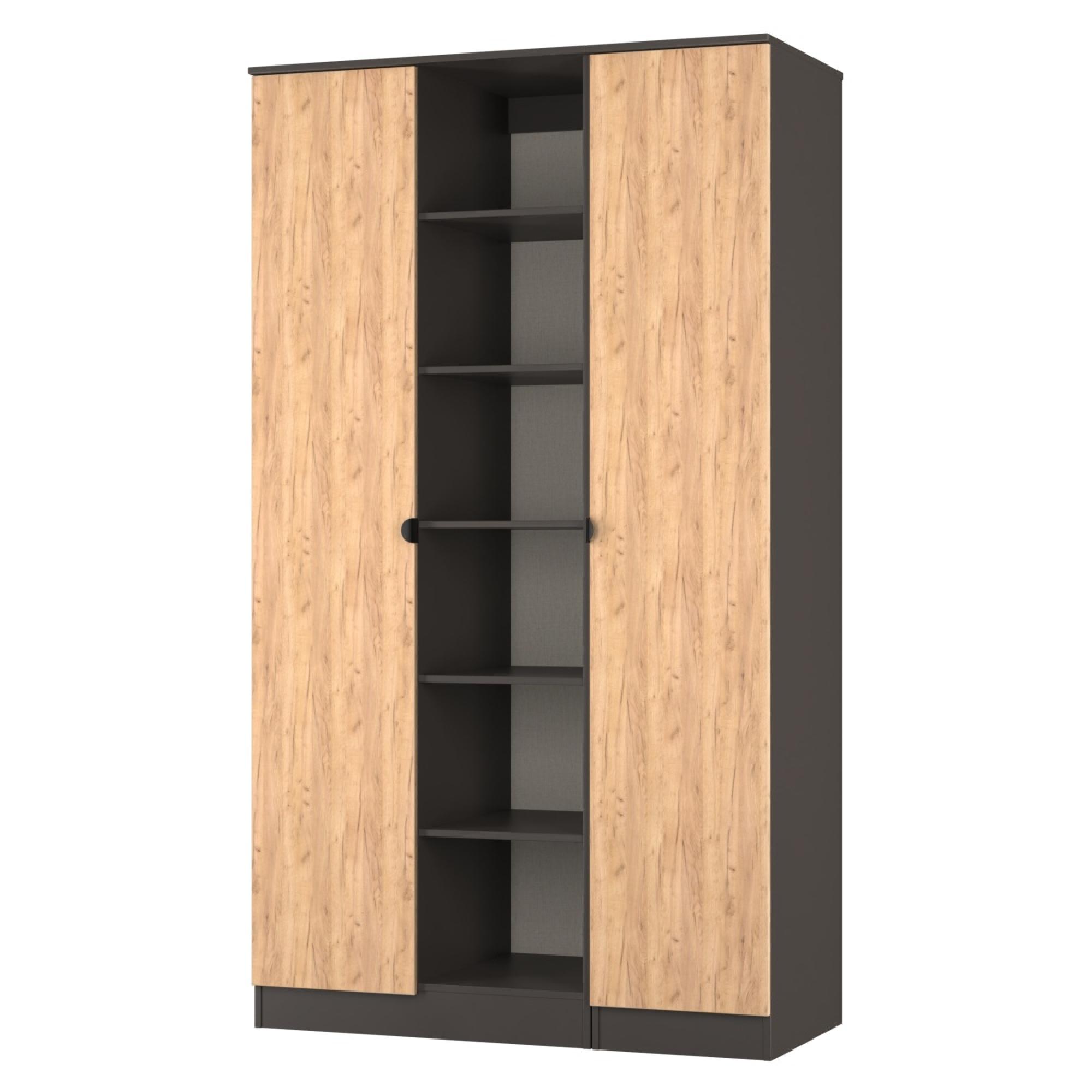 Bora Wardrobe - 2 Door - Gold Craft Oak and Graphite