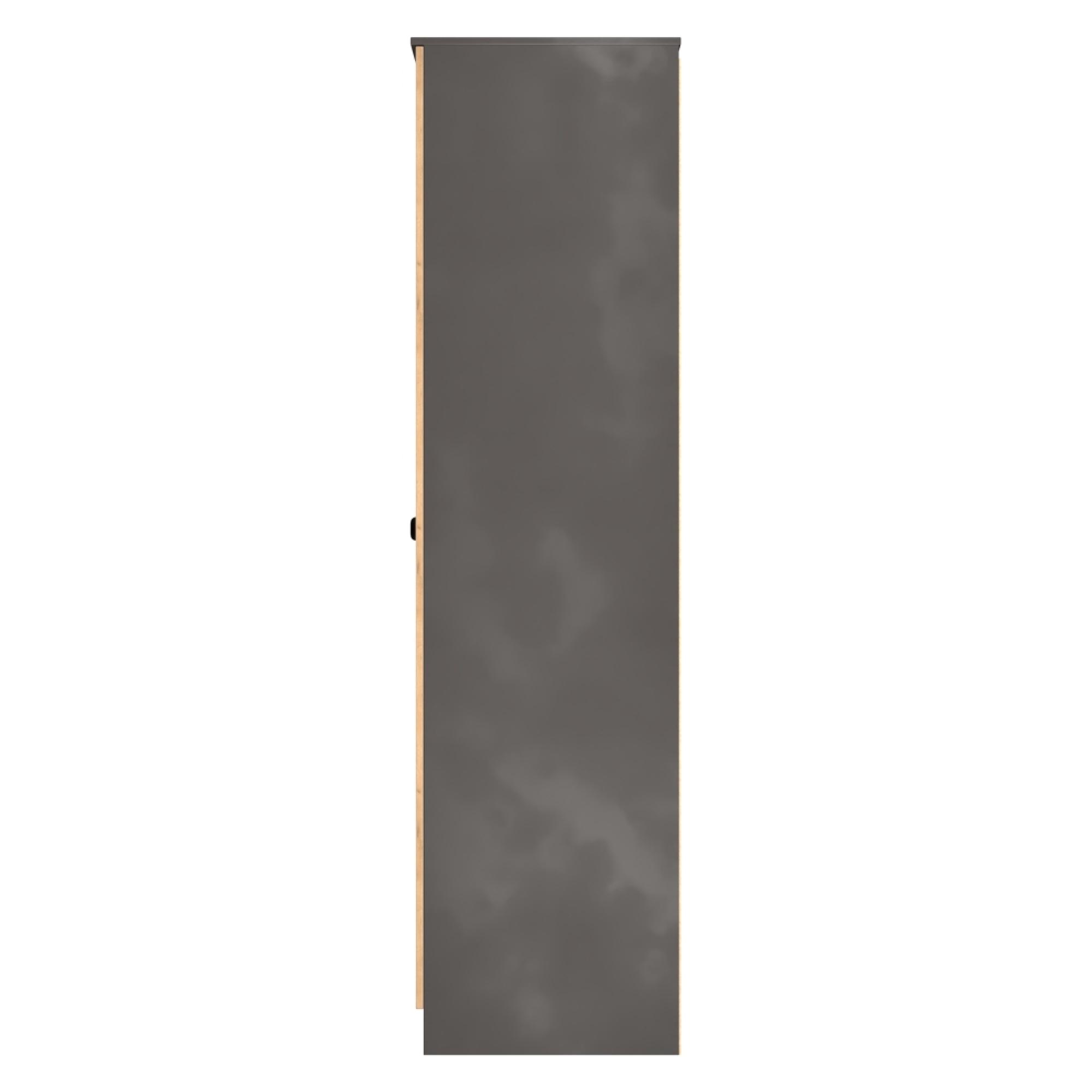 Bora Wardrobe - 2 Door - Tall - Gold Craft Oak and Graphite