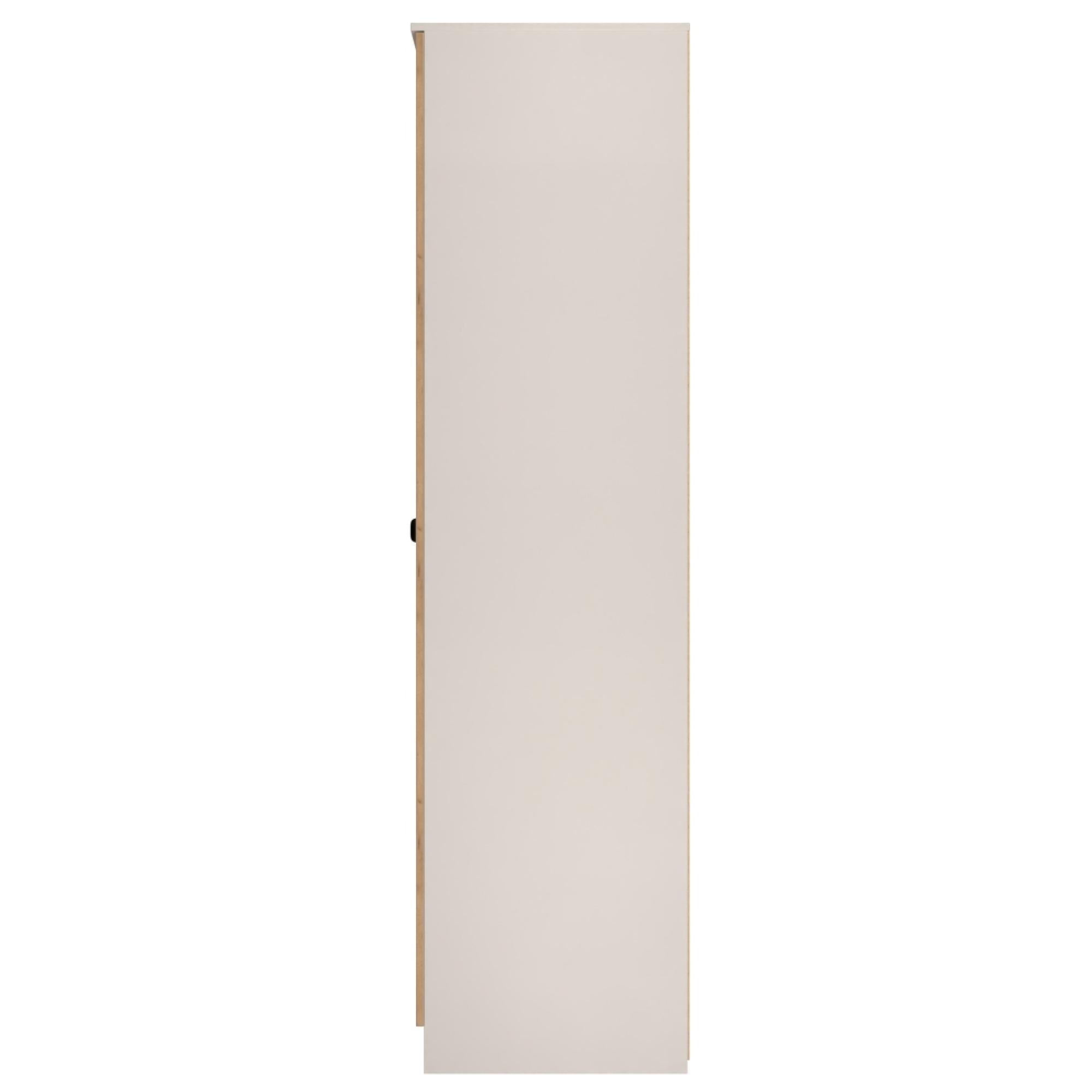 Bora Triple Wardrobe - 2 Door - Open Shelf - Gold Craft Oak and Kashmir Matt
