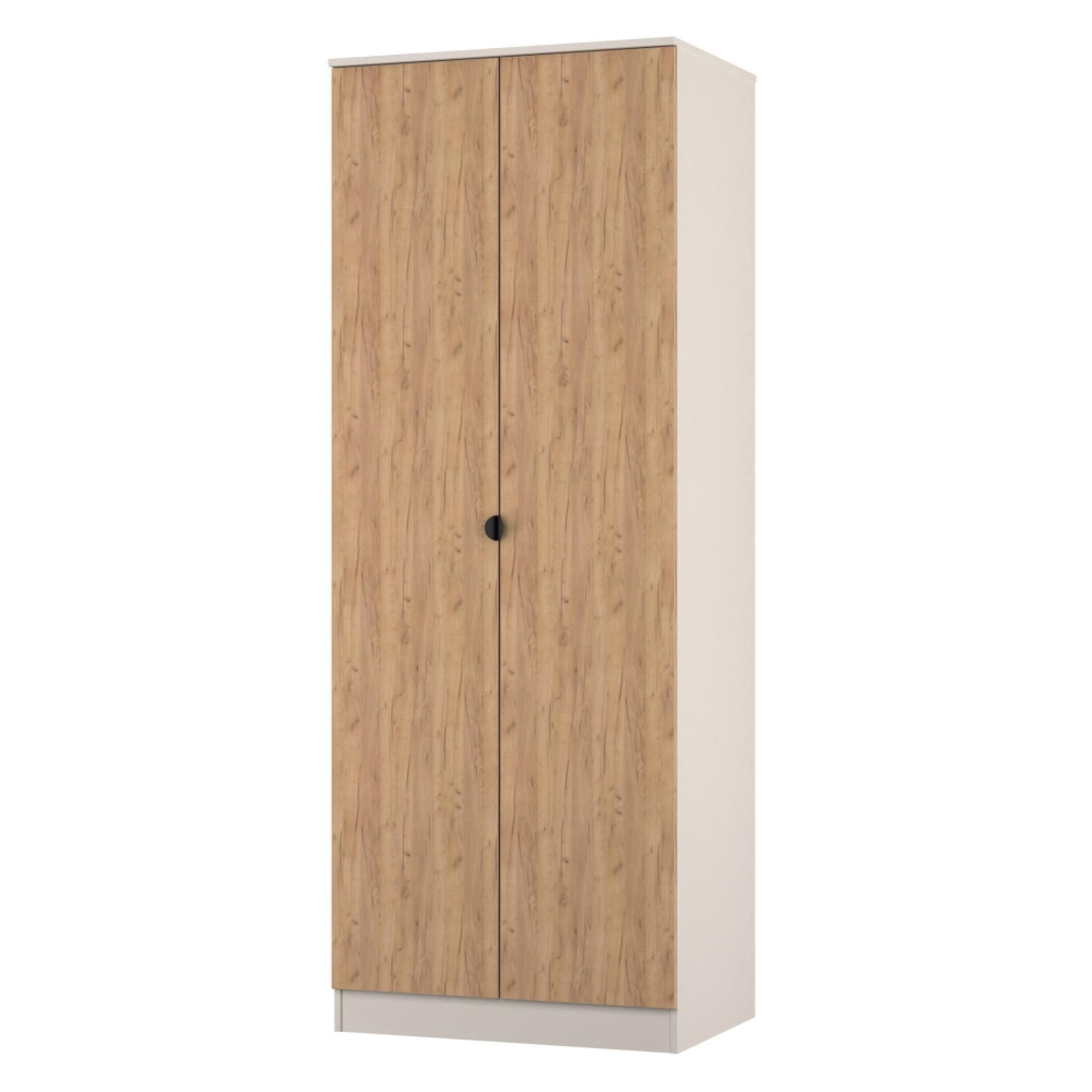 Bora Wardrobe - 2 Door - Gold Craft Oak and Kashmir Matt