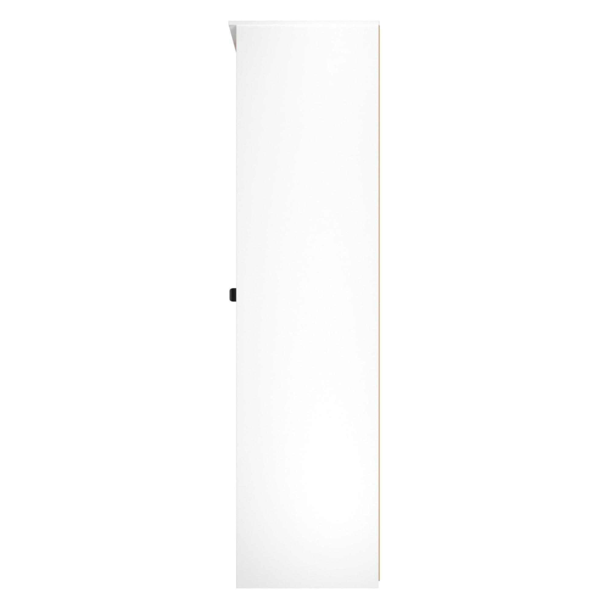 Bora Double Wardrobe - 1 Door - Open Shelf - Gold Craft Oak and White Matt