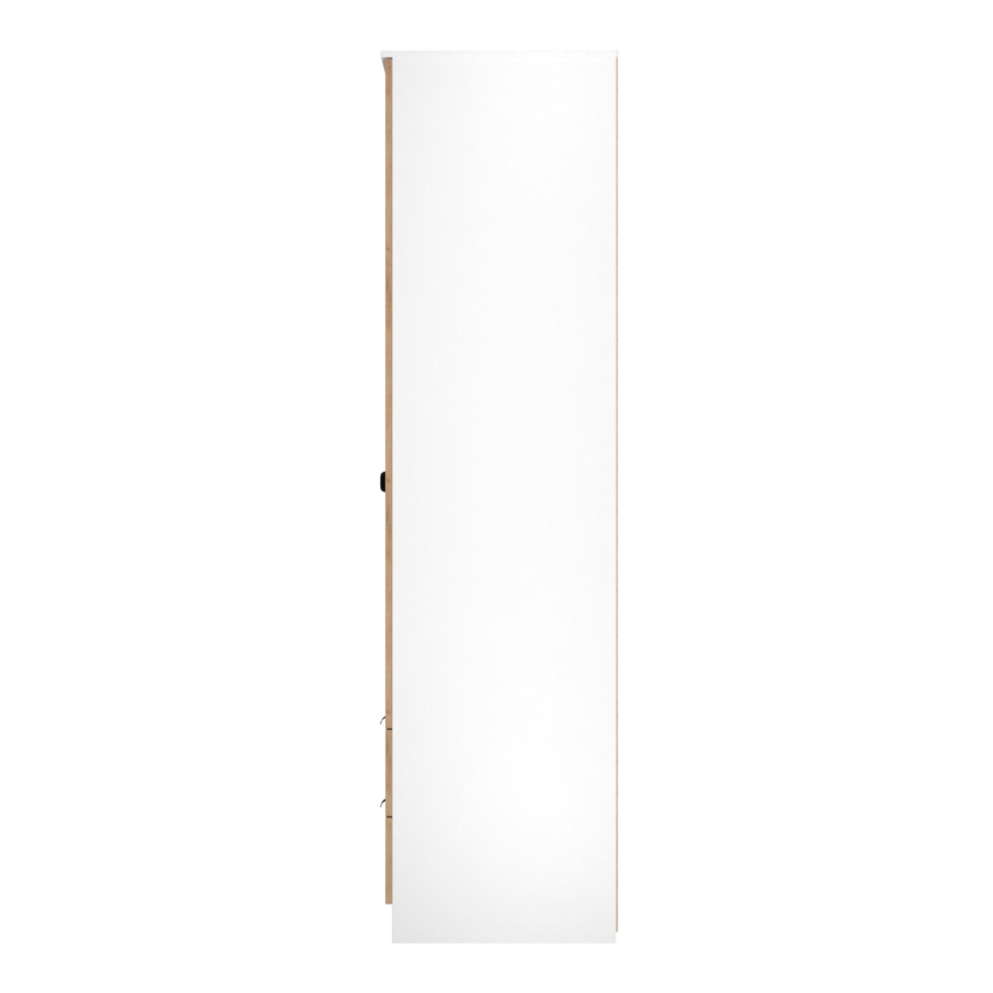 Bora Wardrobe - 2 Door - 2 Drawer - Gold Craft Oak and White Matt