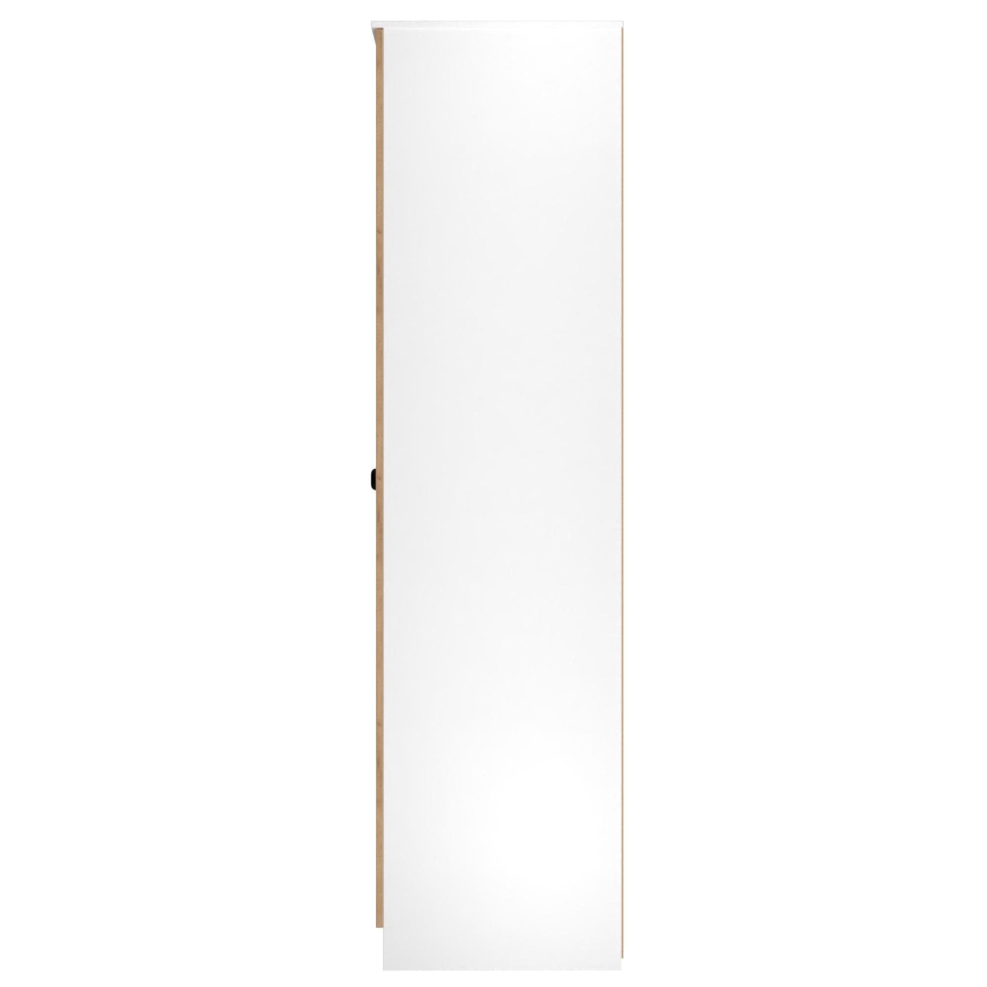 Bora Triple Wardrobe - 2 Door - Open Shelf - Gold Craft Oak and White Matt