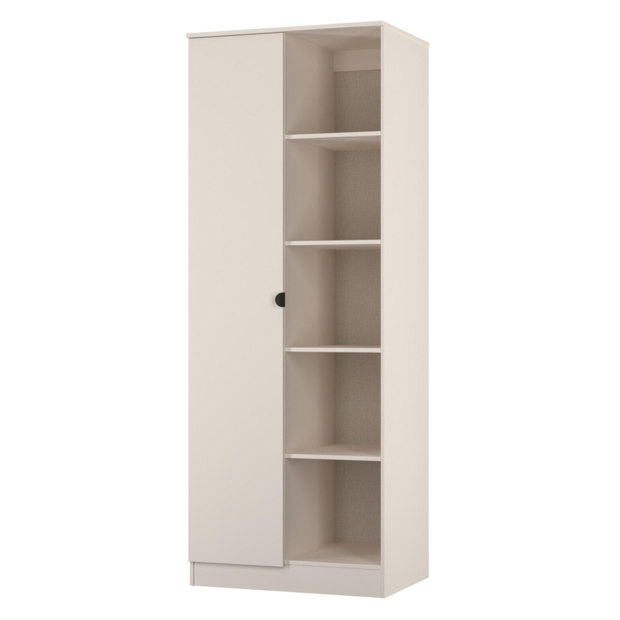 Bora Double Wardrobe - 1 Door - Open Shelf - Kashmir Matt