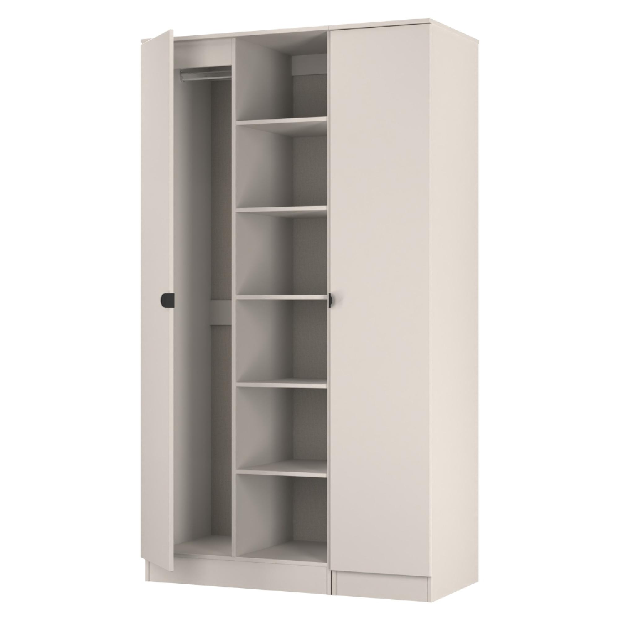 Bora Triple Wardrobe - 2 Door - Open Shelf - Kashmir Matt