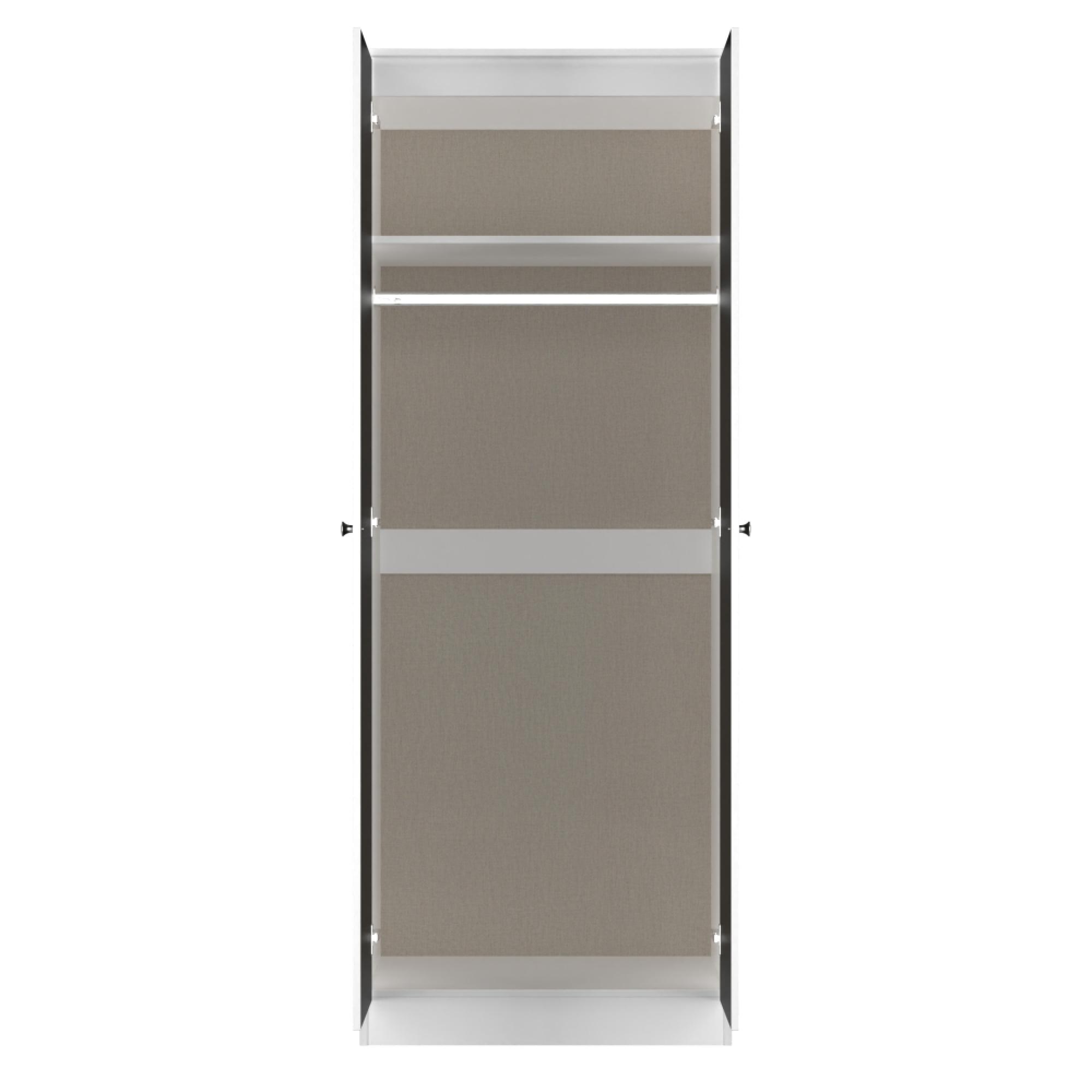 Yarmouth Wardrobe - 2 Door - Black Matt and White Matt