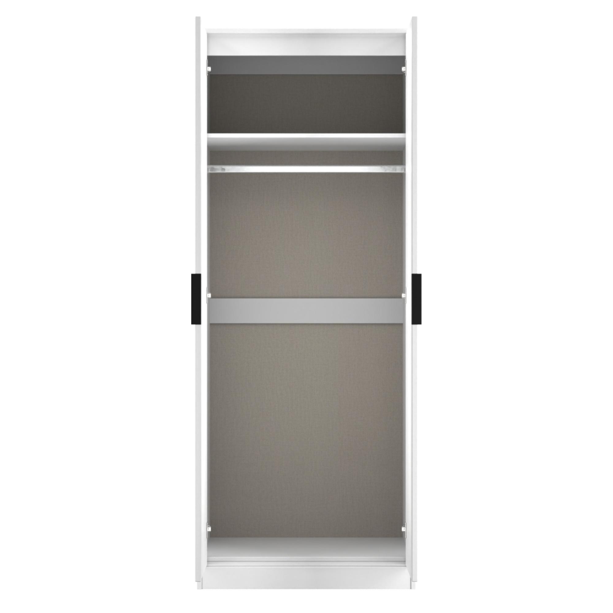 Fluted Wardrobe - 2 Door - White Matt