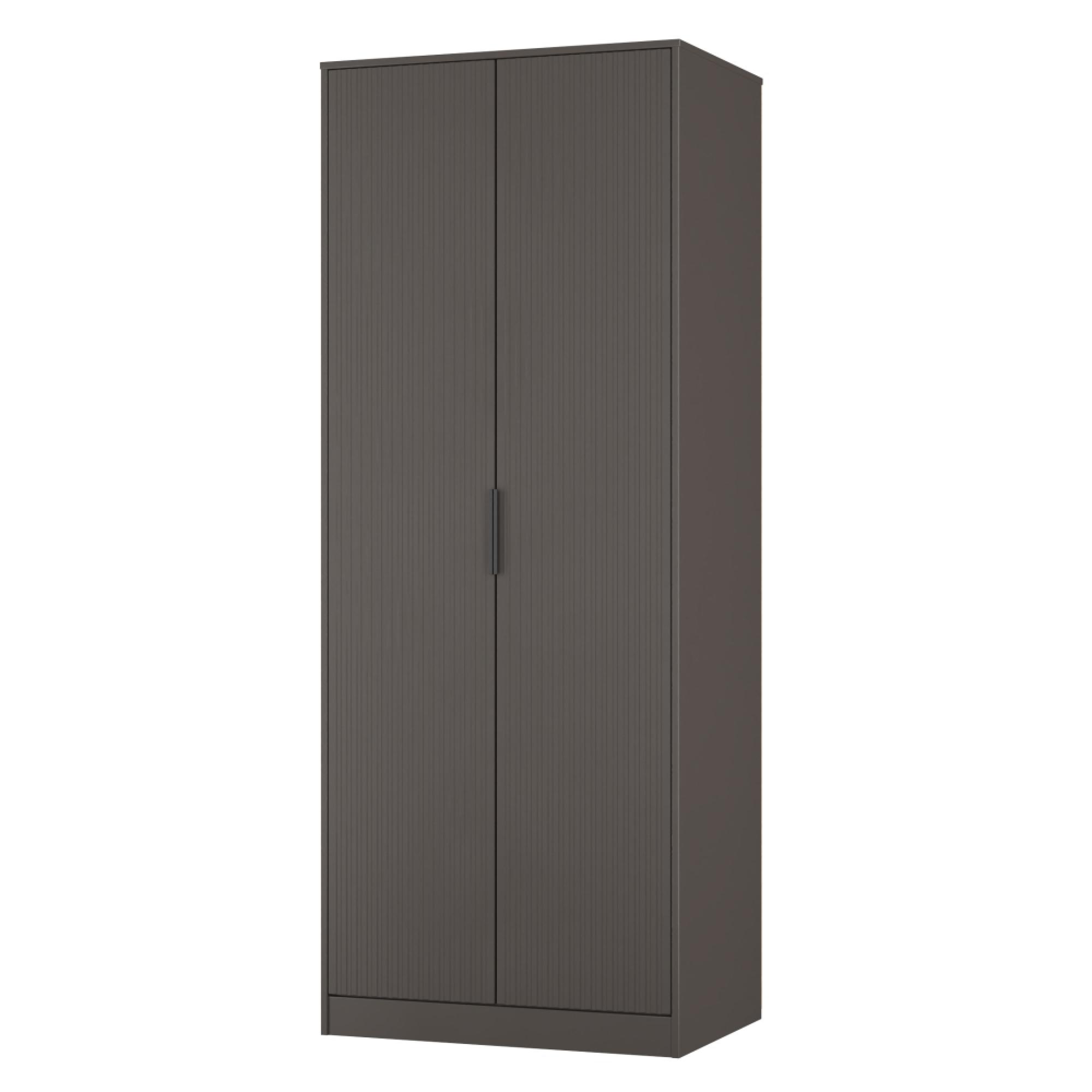 Fluted Wardrobe - 2 Door - Graphite