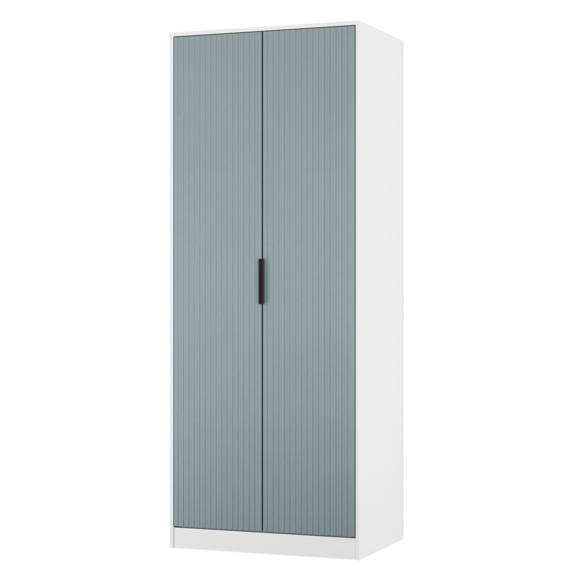 Fluted Wardrobe - 2 Door - Duck and White Matt