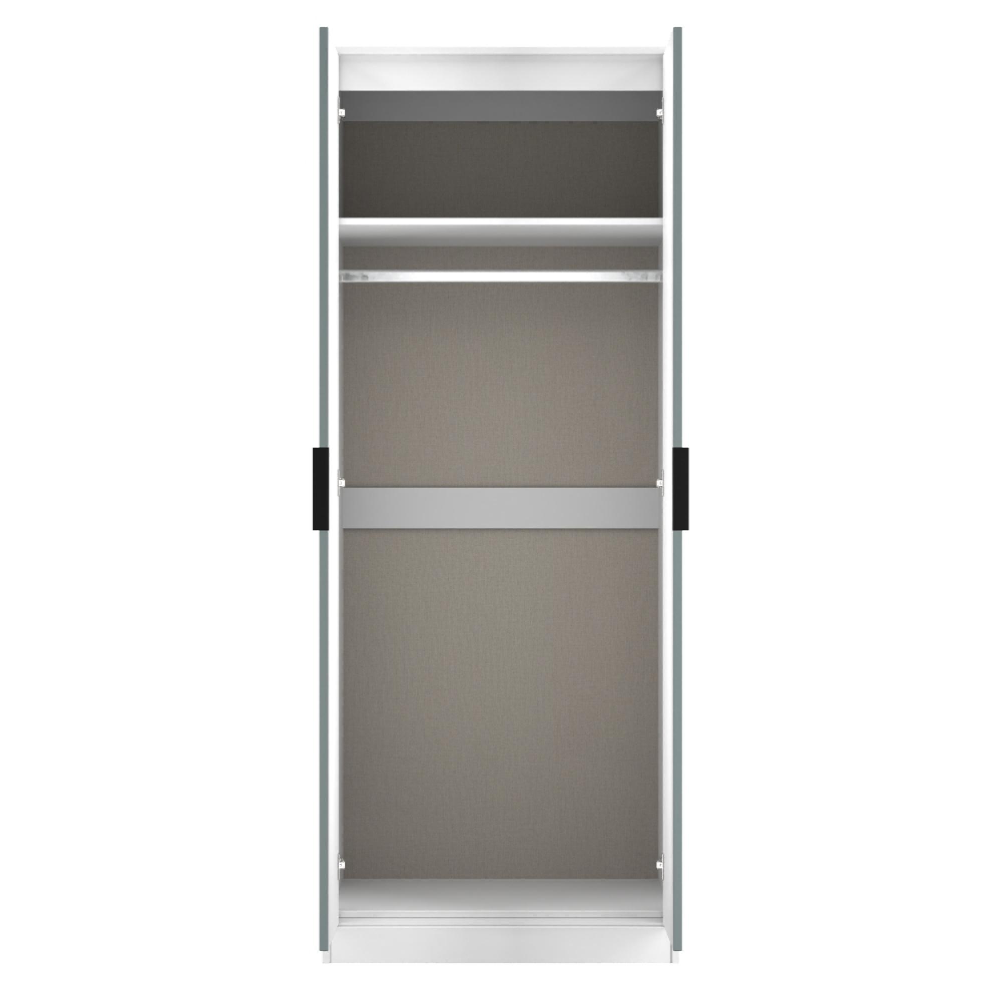 Fluted Wardrobe - 2 Door - Duck and White Matt