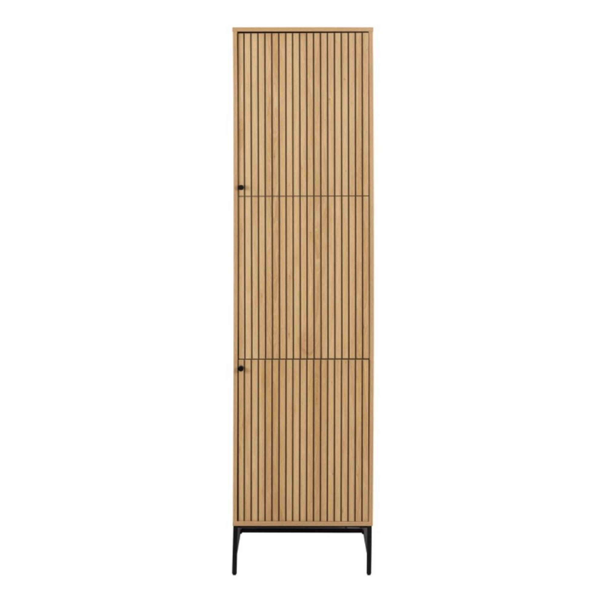 Albany Wardrobe - 2 Door - Narrow - Oak Ribbed