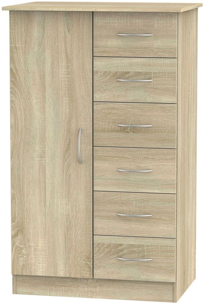 Avon Oak Effect 1 Door Midi Wardrobe