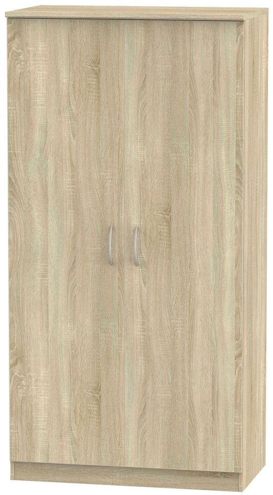 Avon Oak Effect 2 Door Plain Wardrobe - H 182.5cm