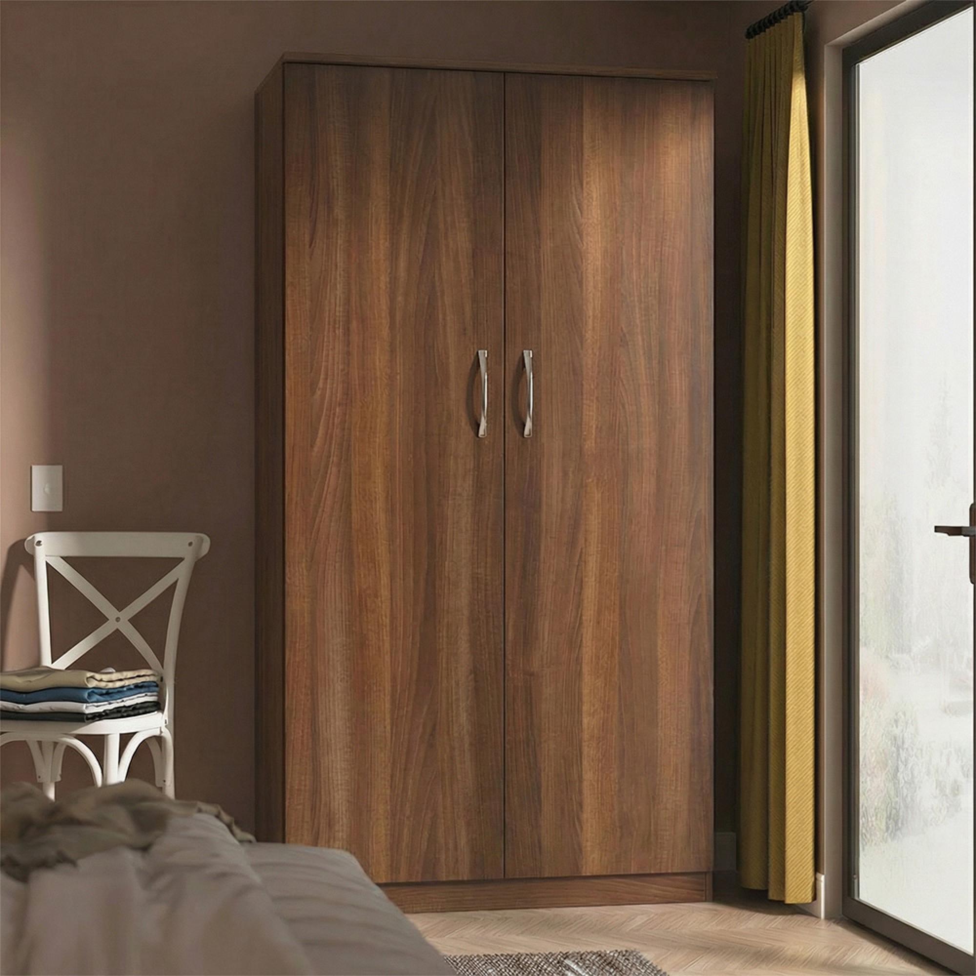 Avon Wardrobe - 2 Door - Plain - H 18255cm - Walnut