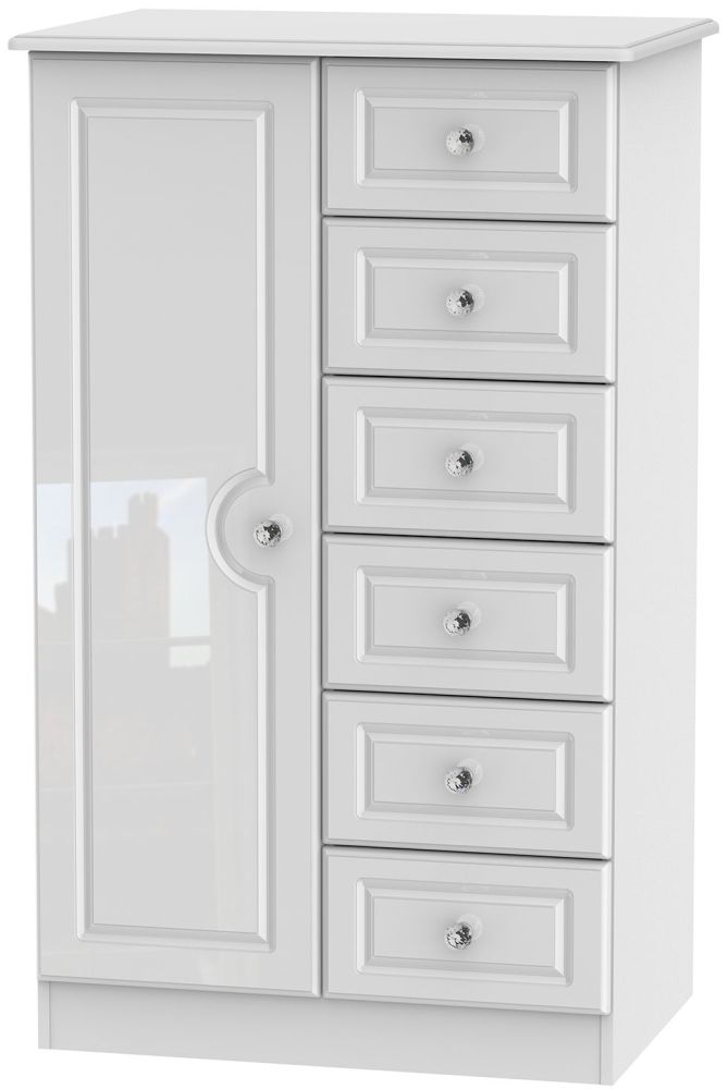 Balmoral White Gloss 1 Door Midi Wardrobe