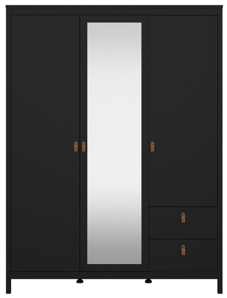 Barcelona Black 3 Door Combi Wardrobe