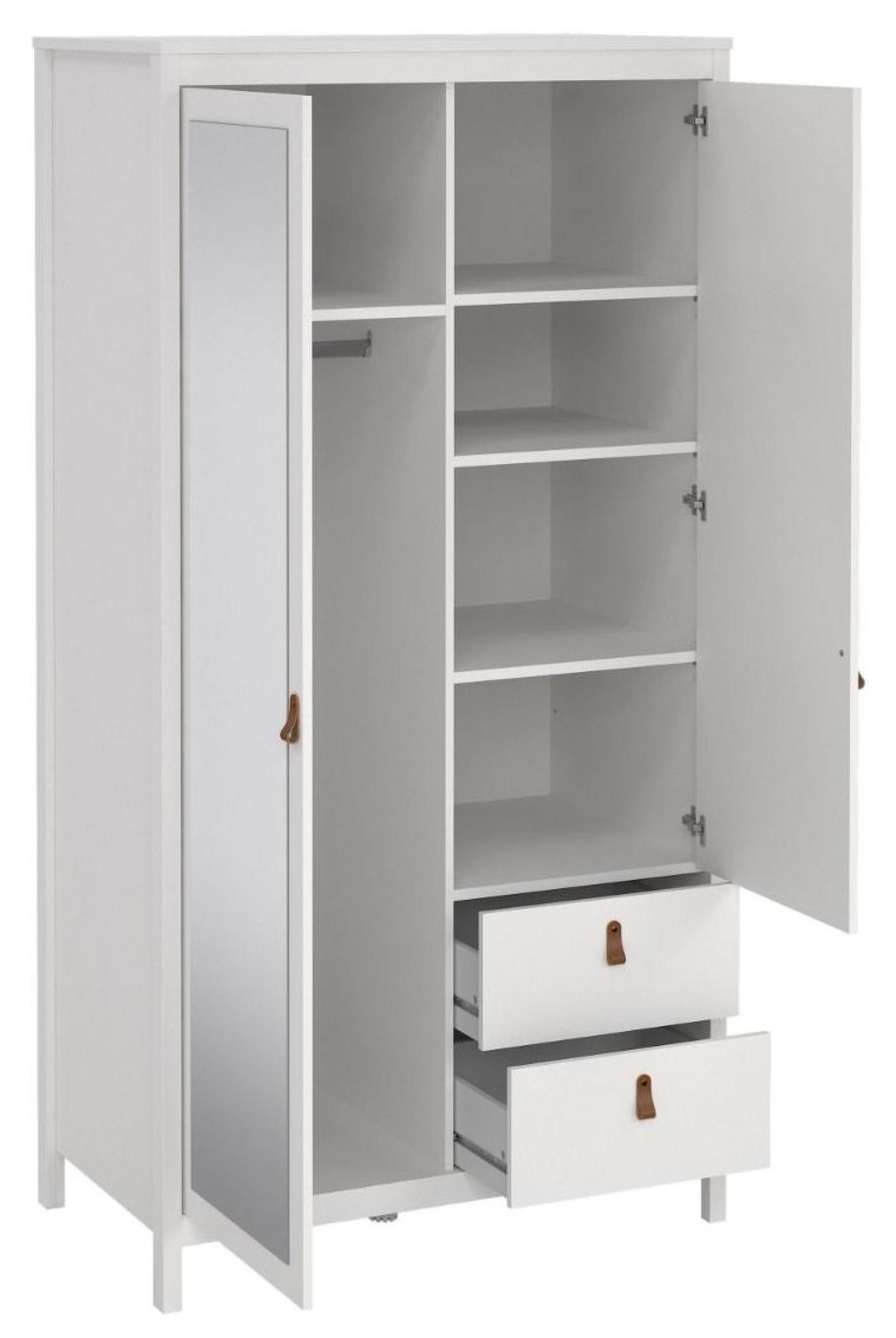 Barcelona Wardrobe - 2 Door - 2 Drawer - Combi - White