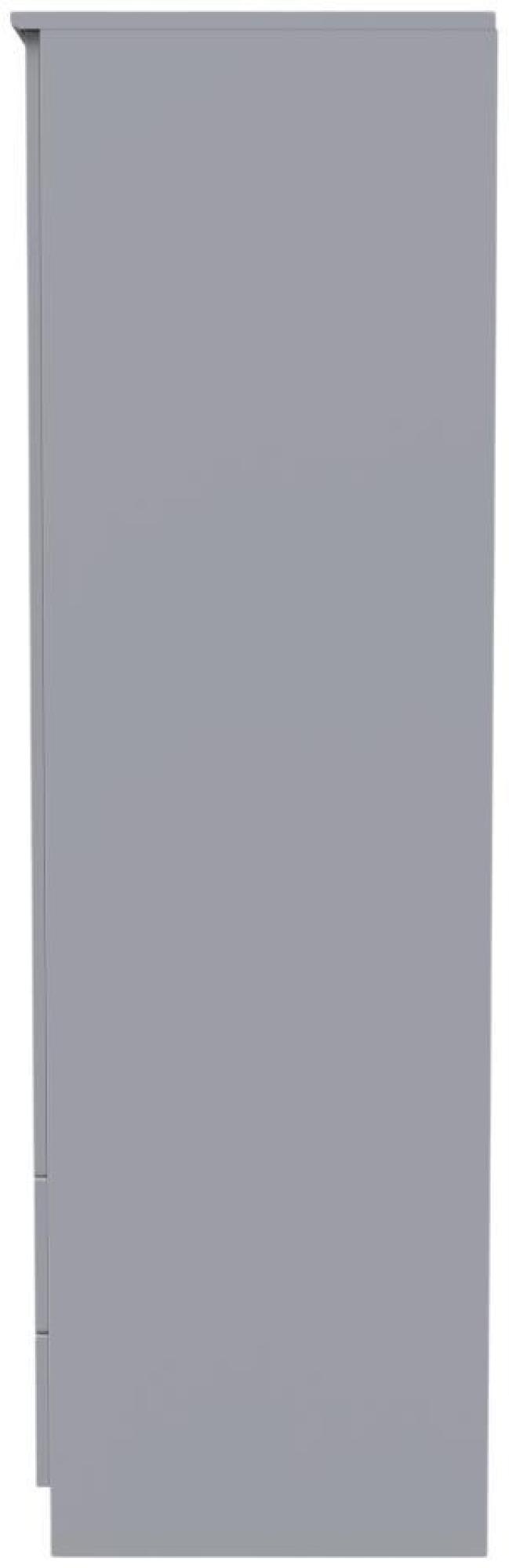 Bella Wardrobe - 2 Door - 2 Drawers - Double - Grey