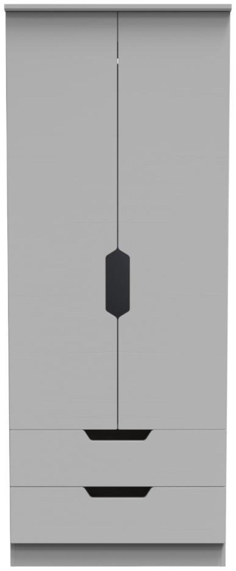 Bella Grey Ash 2 Door 2 Drawer Double Wardrobe