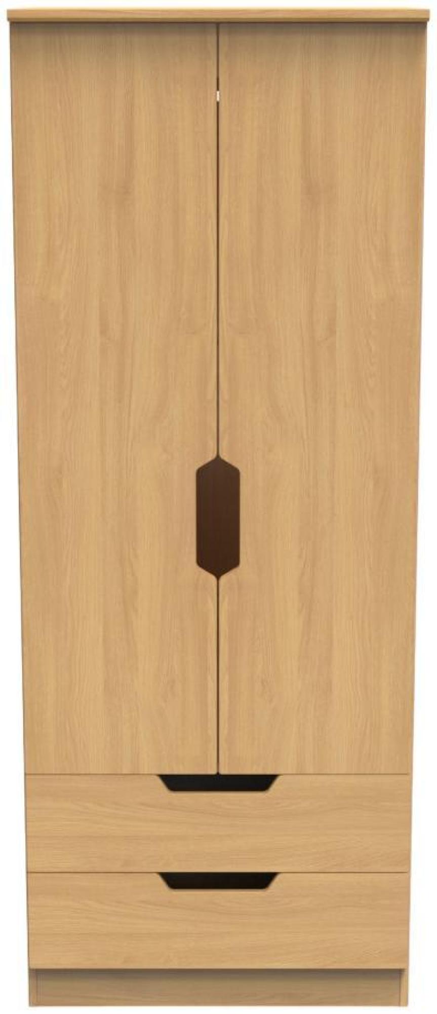 Bella Oak Effect 2 Door 2 Drawer Double Wardrobe