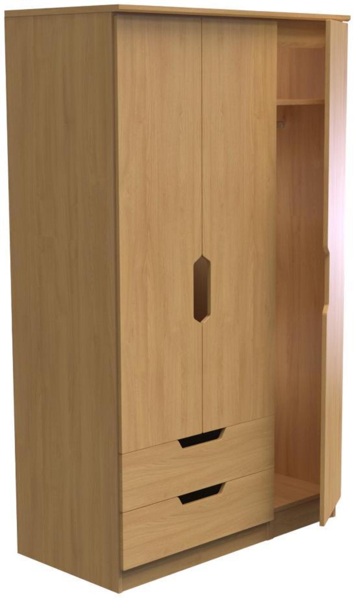 Bella Wardrobe - 3 Door - Triple - with LHF 2 Drawers - Oak