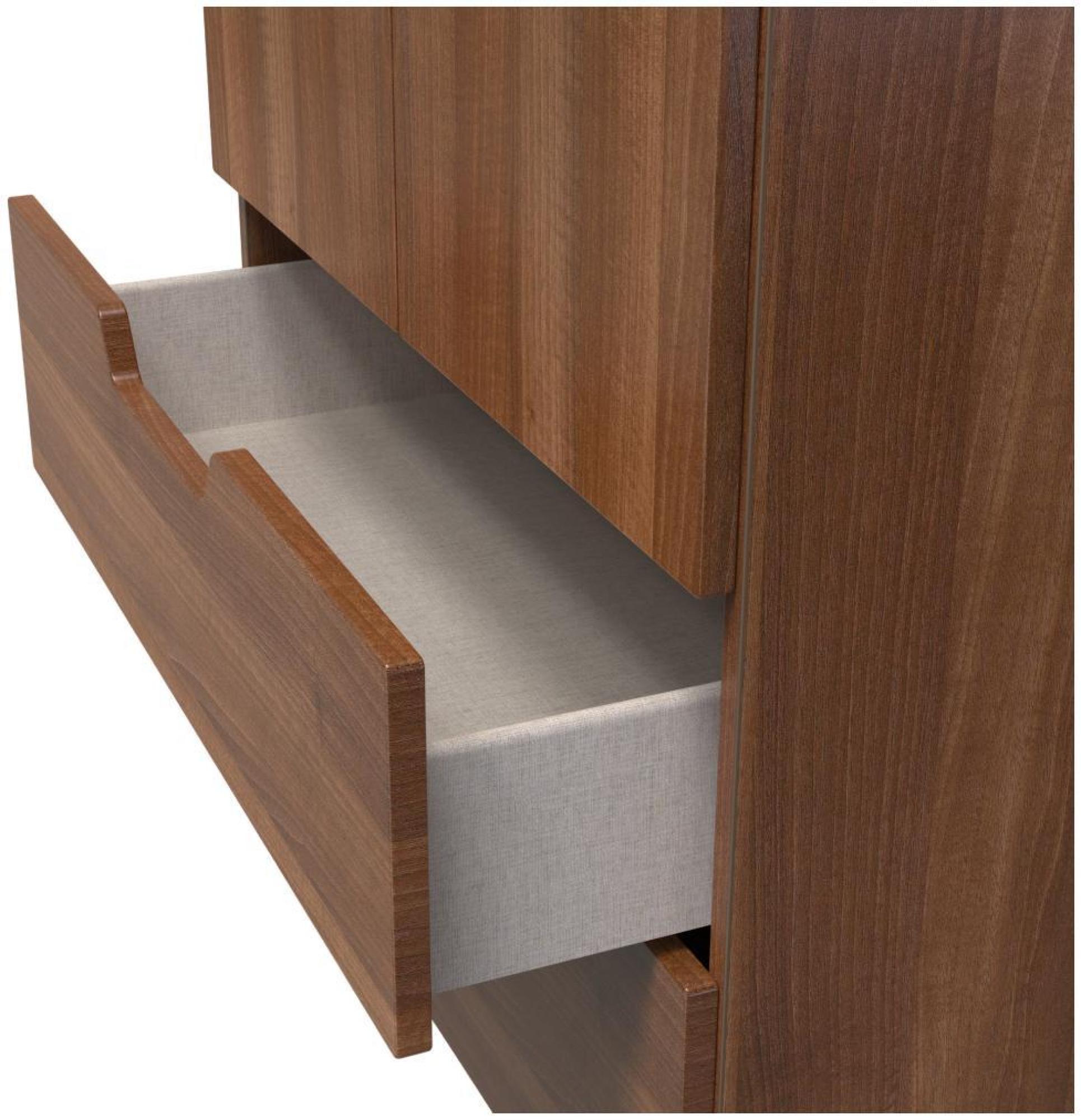 Bella Wardrobe - 2 Door - 2 Drawers - Double - Walnut