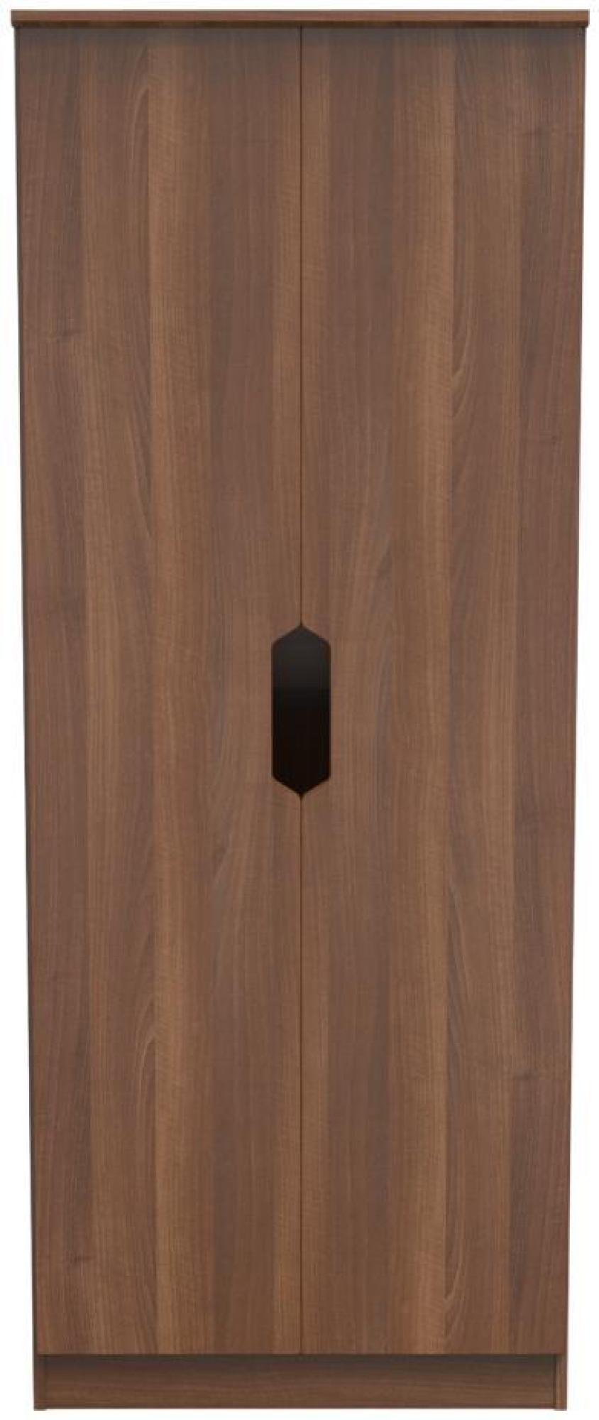 Bella Walnut Effect 2 Door Plain Tall Wardrobe