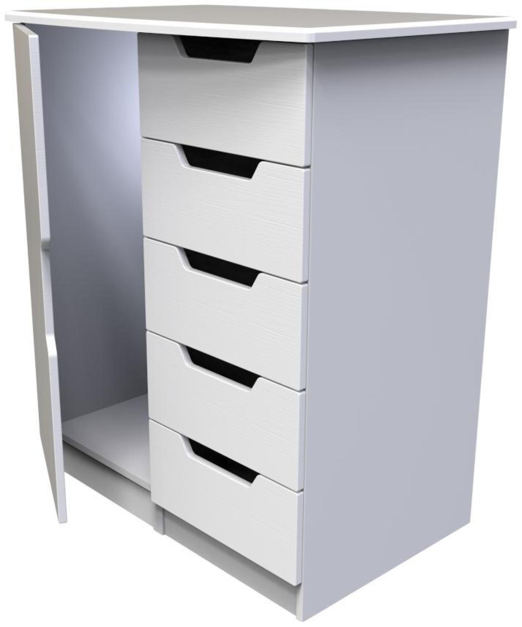 Bella Wardrobe - 1 Door - Midi - White
