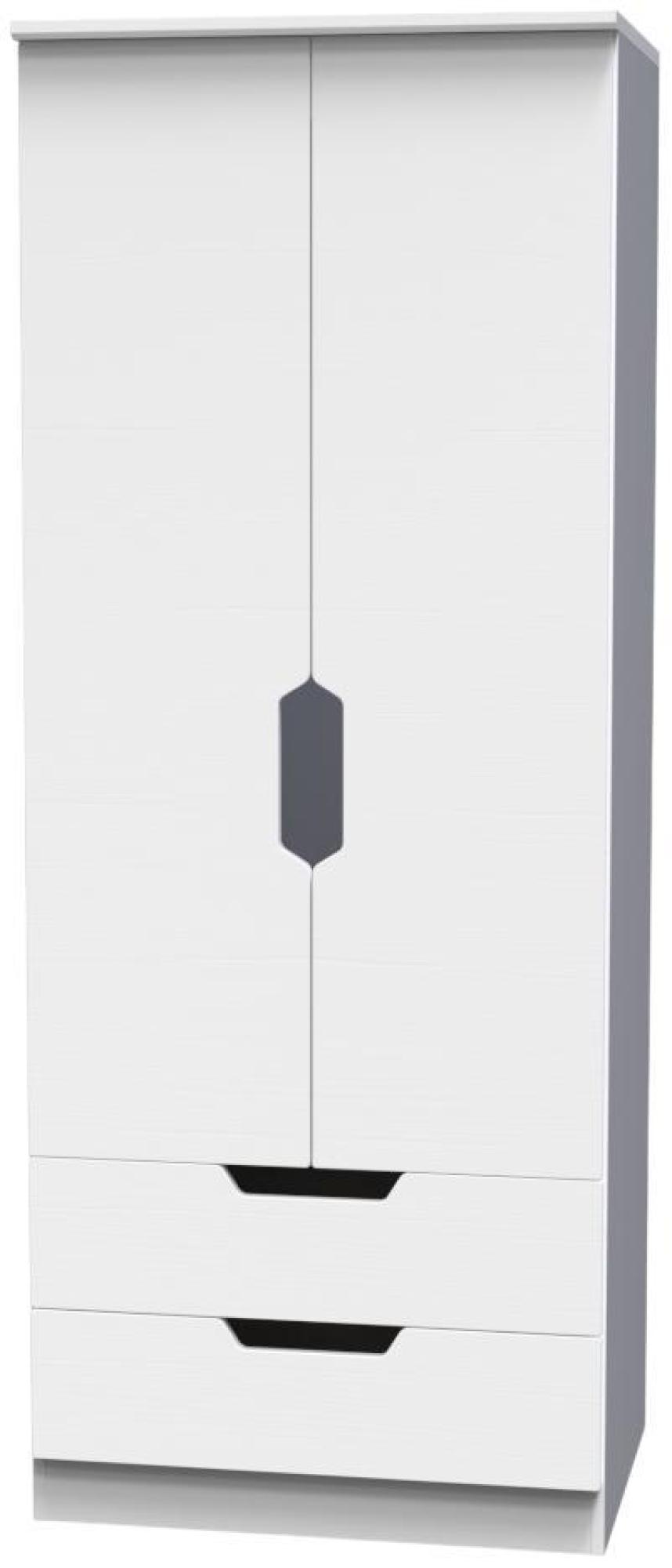 Bella Wardrobe - 2 Door - 2 Drawers - Double - White