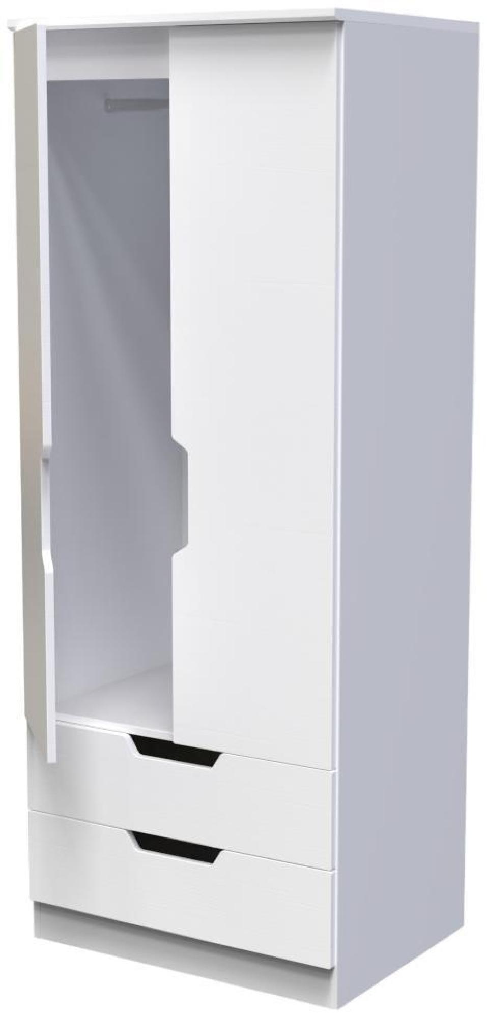 Bella Wardrobe - 2 Door - 2 Drawers - Double - White