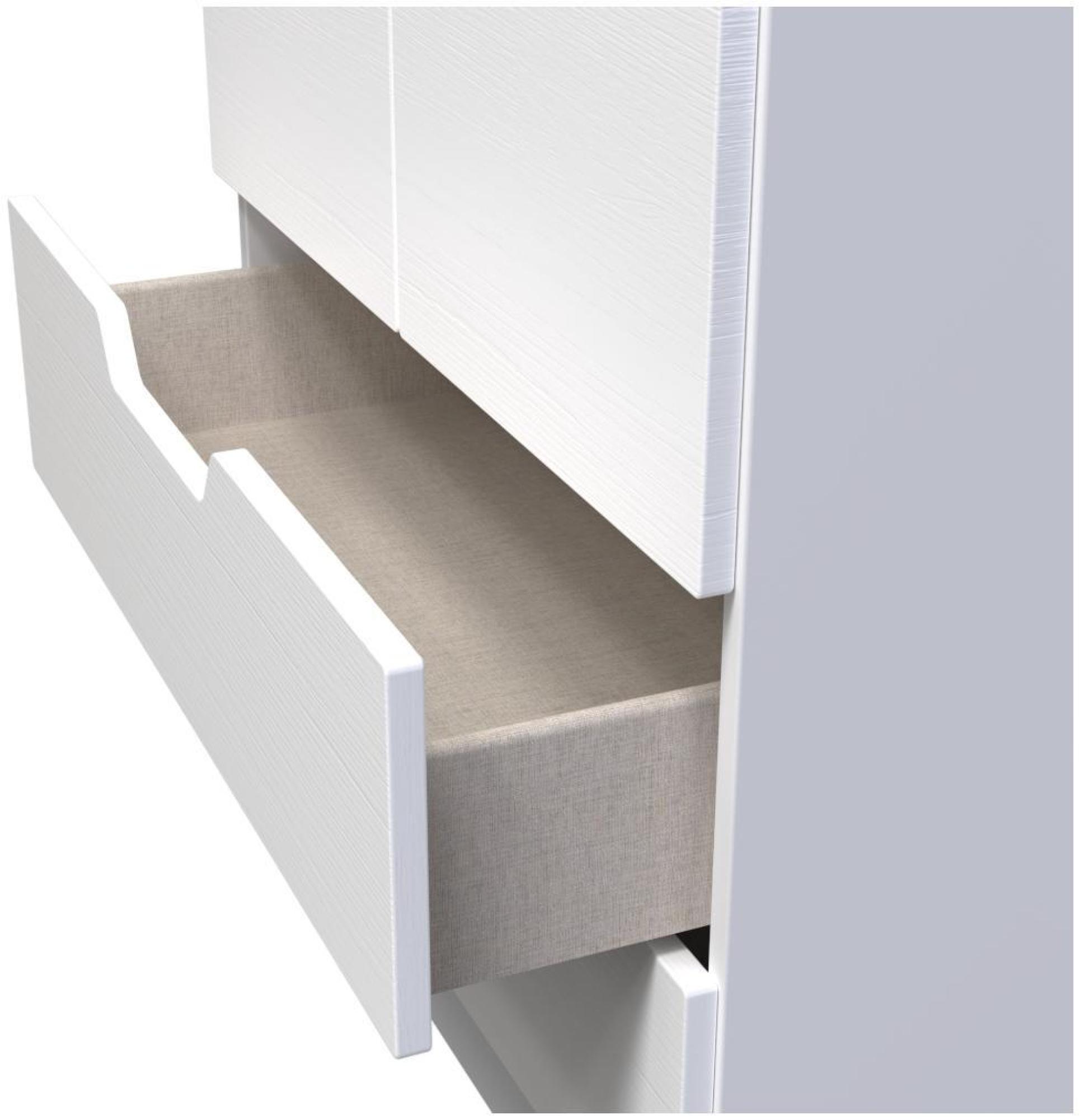 Bella Wardrobe - 2 Door - 2 Drawers - Double - White