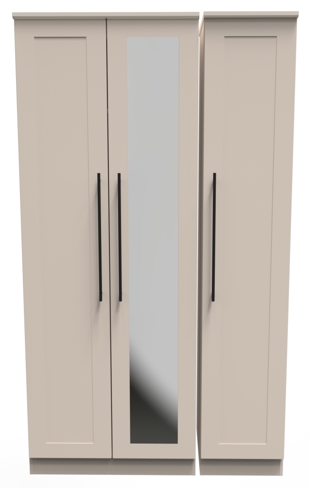 Beverley Cashmere 3 Door Tall Triple Wardrobe - 1 Mirror