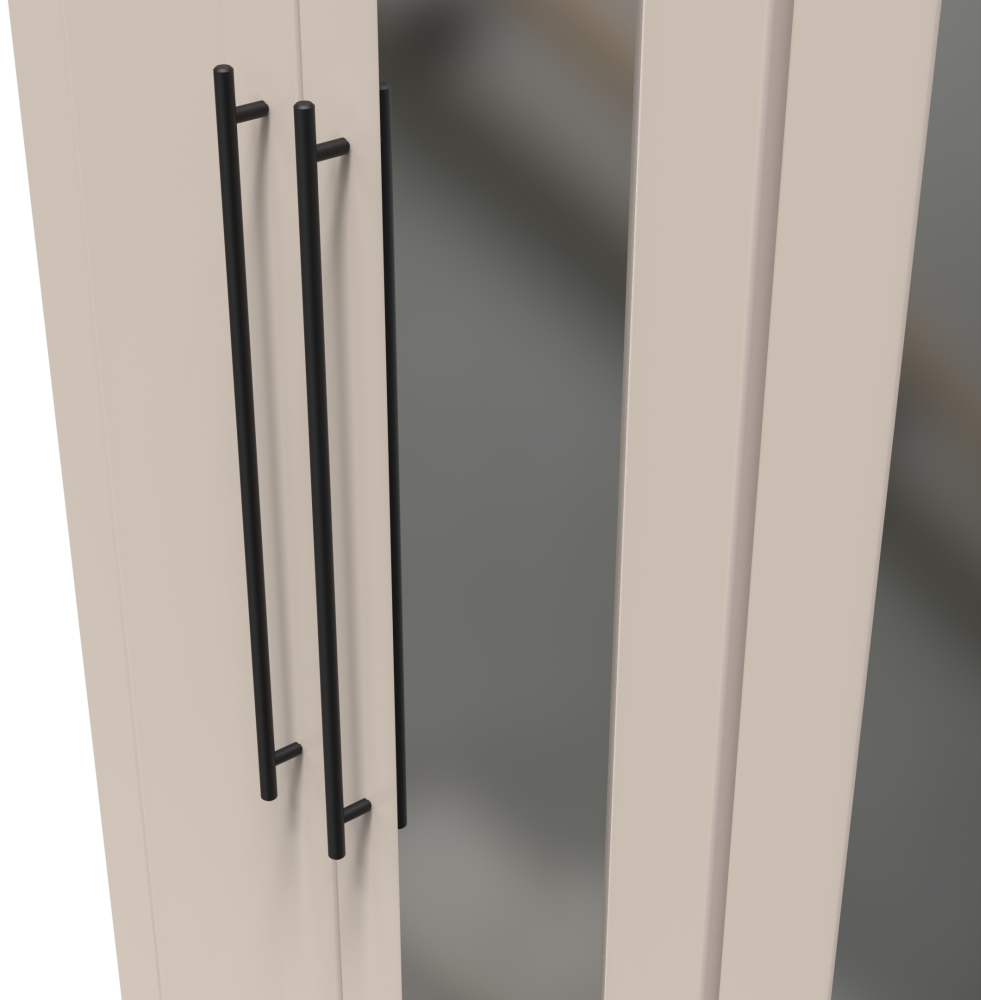 Beverley Wardrobe - 4 Door - Tall Mirror - Cashmere