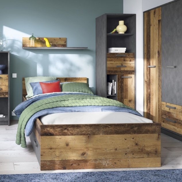 Brooklyn Wardrobe - 2 Door - 2 Drawer - Rustic