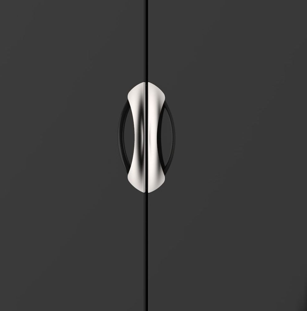Camden Wardrobe - 3 Door - Triple with 4 Drawers - Black Gloss