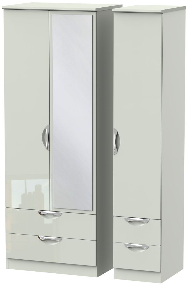 Camden Cashmere 3 Door Tall Combi Wardrobe - 1 Mirror