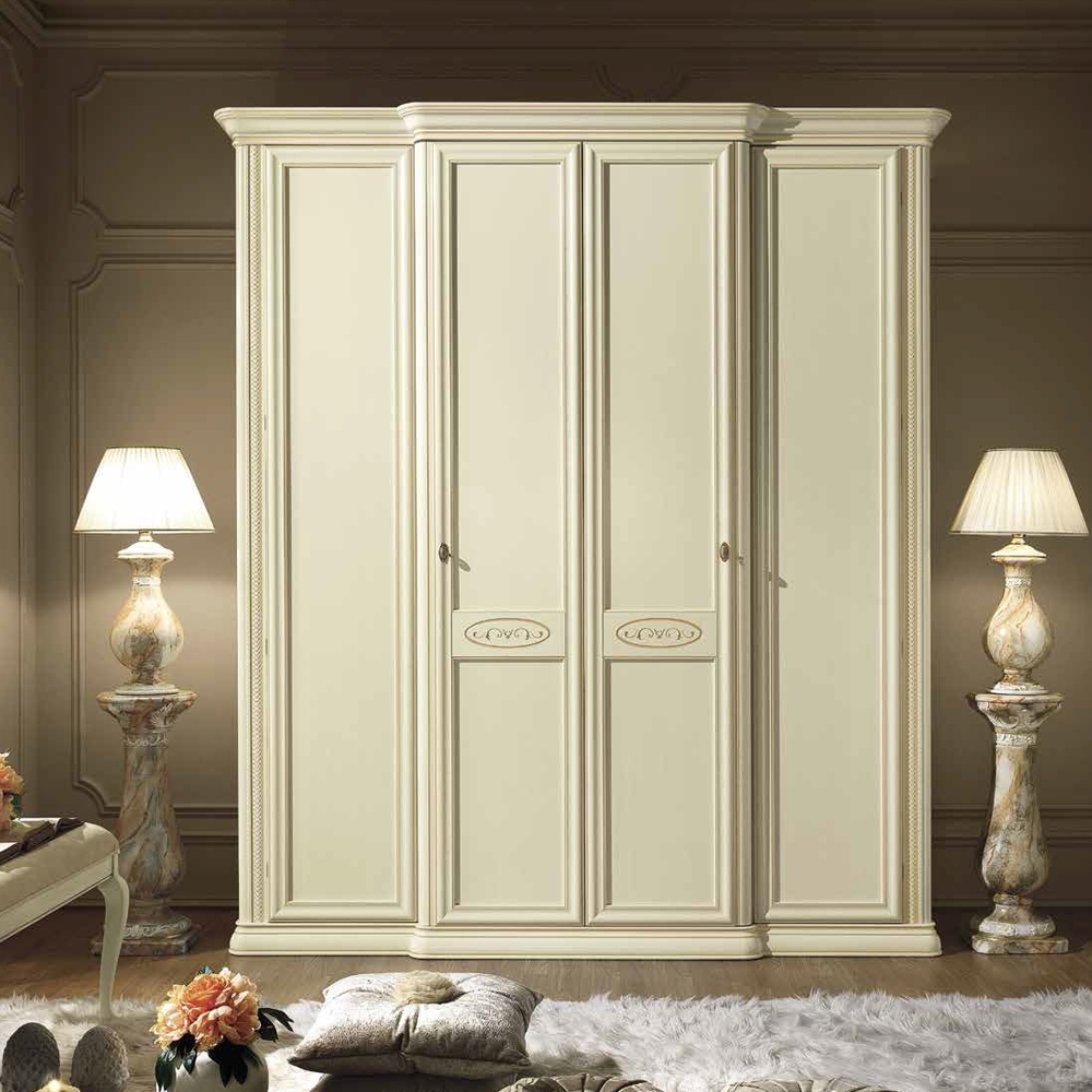 Siena Wardrobe - 4 Door - Ivory
