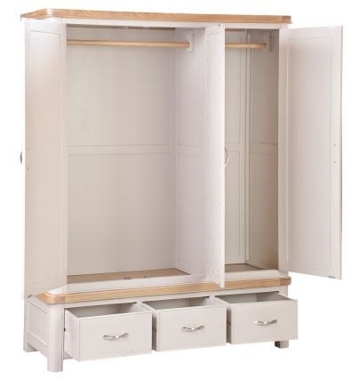 Clarion Wardrobe - 3 Door - Combi - Oak and Grey