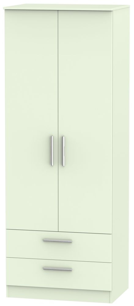 Contrast Cream 2 Door 2 Drawer Wardrobe