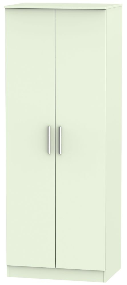 Contrast Cream 2 Door Plain Tall Wardrobe