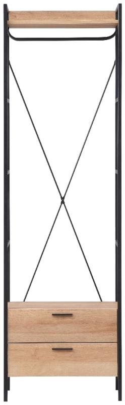 Craven Light Oak 2 Drawer Open Wardrobe 