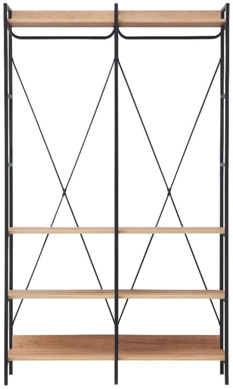 Craven Light Oak 8 Shelves Open Wardrobe