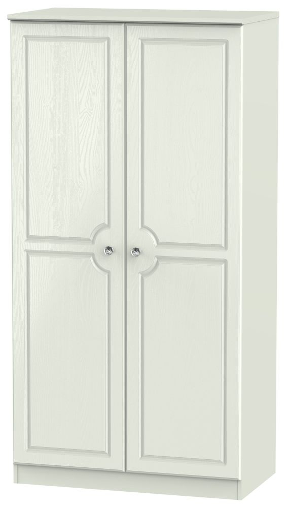 Crystal Cashmere 2 Door Plain Wardrobe - H 182.5cm