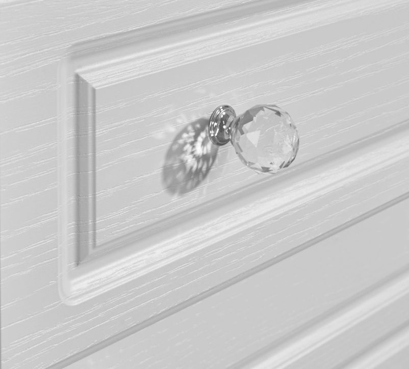 Crystal Combi Wardrobe - 2 Door - 1 Mirror - RHF 3 Drawers - White