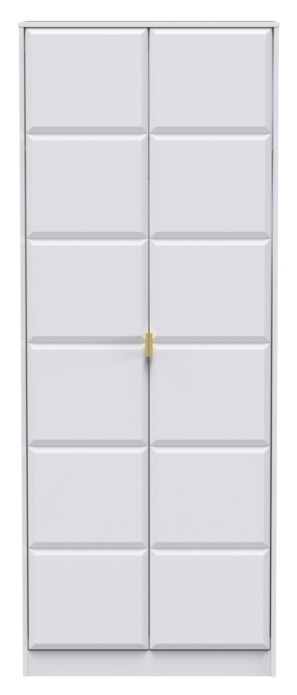 Cube White 2 Door Plain Tall Wardrobe
