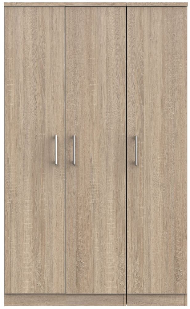 Devon Oak Effect 3 Door Tall Triple Wardrobe