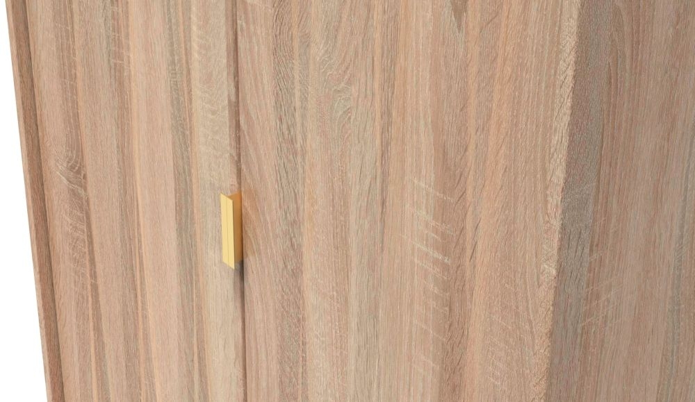Diamond Plain Tall Wardrobe - 2 Door - Oak