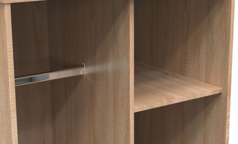 Diamond Front Open Shelf Wardrobe - Oak
