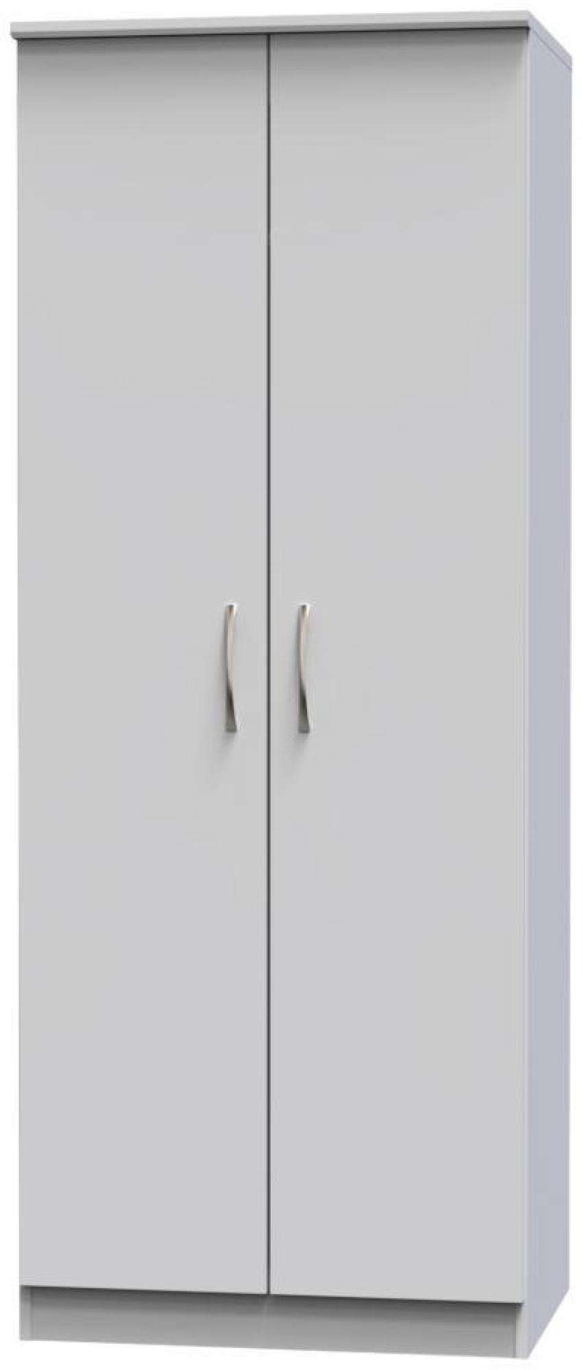 Eve Wardrobe - 2 Door - Plain - Tall - Grey