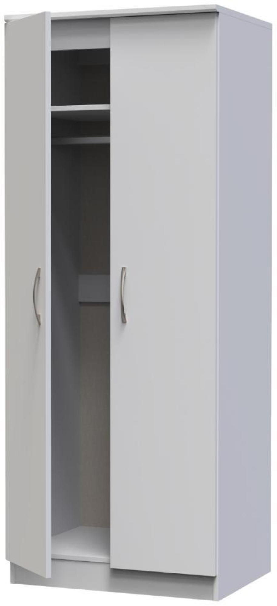 Eve Wardrobe - 2 Door - Plain - Tall - Grey
